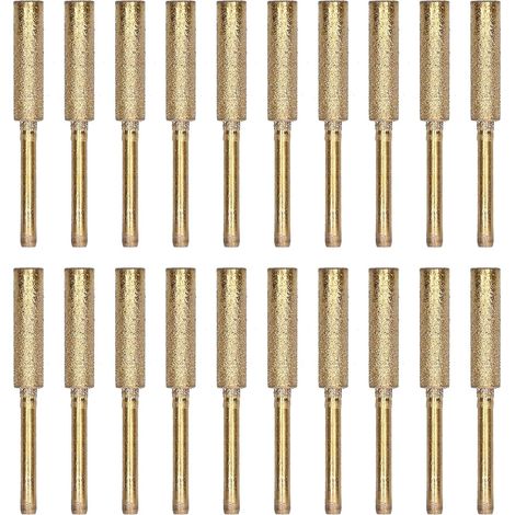 Affûteur de tronçonneuse, tête meulage, 20 pièces, kit d'outils d'affûtage fichiers rotatifs pour meuleuse électrique, outils gravure, matériau émeri, roue 7/32 (5,5 mm) Or 5,5 mm (1/5)