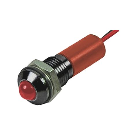 Voyant LED lumineux Rouge RS PRO, dia. 8mm, 2V c.c., IP67 ( Prix pour 1 )