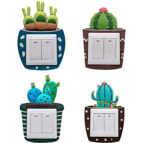 Stickers Autocollant Mural Lumineux Interrupteur Décorations Chambre - 4 PCS (1/5)