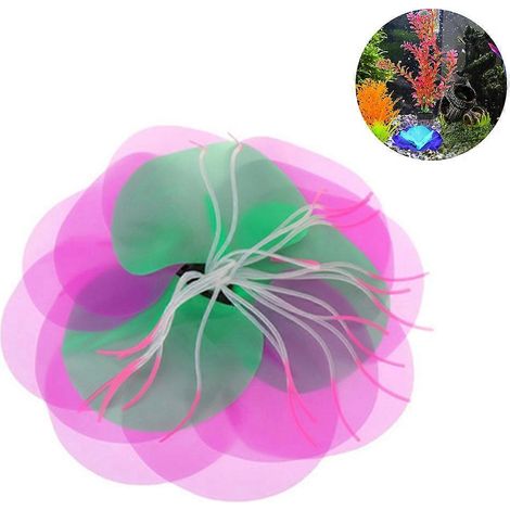 Anémone de mer lumineuse réaliste pour aquarium, corail artificiel pour un éclairage nocturne, en silicone non toxique (1/4)