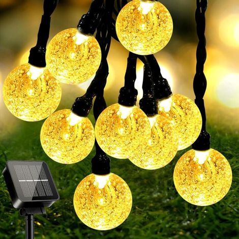 Solar String Lights, 11M 60 LED Crystal String Lights for Indoor and Outdoor Use, 8 Modes, IP65 Waterproof Solar Lanterns for Garden, Patio, Balcony, Trees, Wedding, Party (1/5)