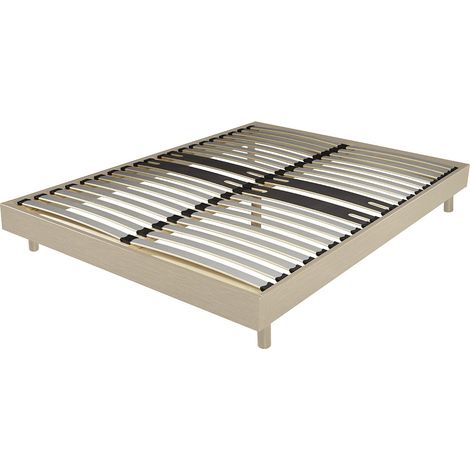 DREAMKIT - Sommier à Assembler 140x190 Finition Chêne Clair