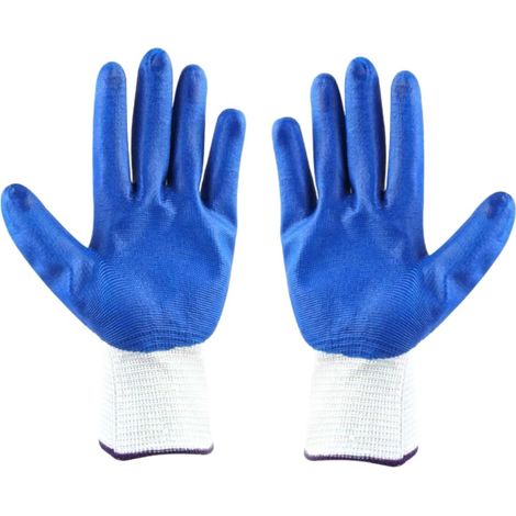 Gants de chantier de protection de travail, gants en caoutchouc enduits de nitrile (1/4)
