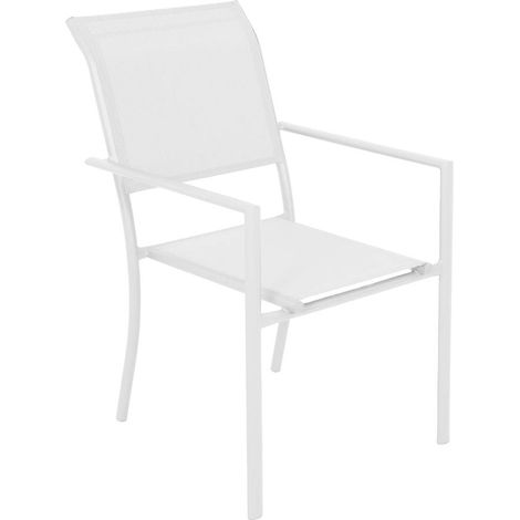 Chaise de jardin blanche Ilona (lot de 2) (1/5)