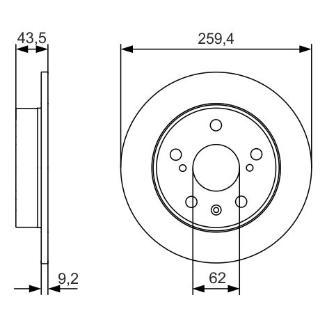 HINTERE BREMSSCHEIBE 0986479C44 BOSCH