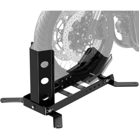 Bloque roue de moto pour pneu avant et arrière – 685 x 432 x 450 mm – en Acier – pour Ø 355-533 mm – Largeur 60-140 mm – Béquille Support repose-moto lève-moto de Montage Atelier Stockage (1/5)