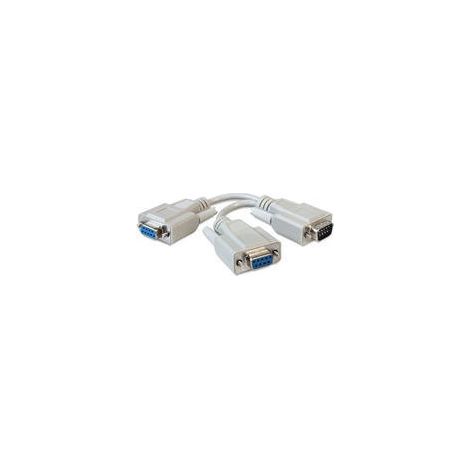 DeLOCK Cable Seriell D-Sub9 - 2x D-Sub9 St/Bu/Bu 0,17m (65403)
