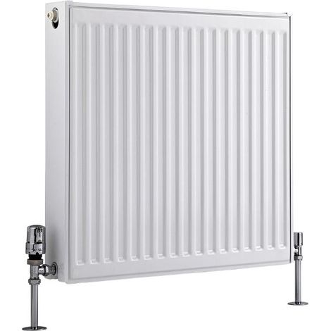Milano Compact White Type 22 Central Heating Double Panel Horizontal Convector Radiator - 600mm x 600mm