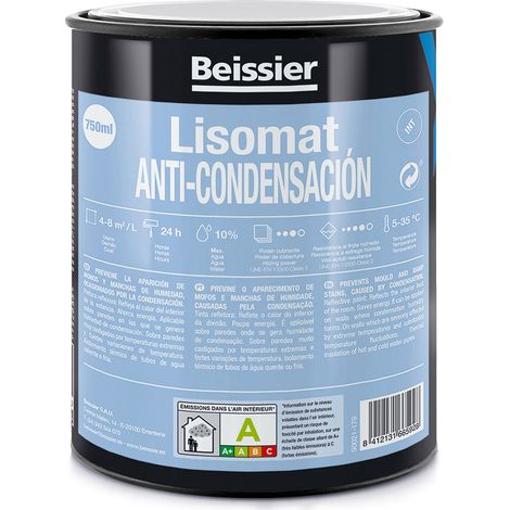 Pintura Acrílica Anticondensación 750ml Blanco Mate Interior Aislamiento Térmico Reducción Ruido Beissier (1/2)