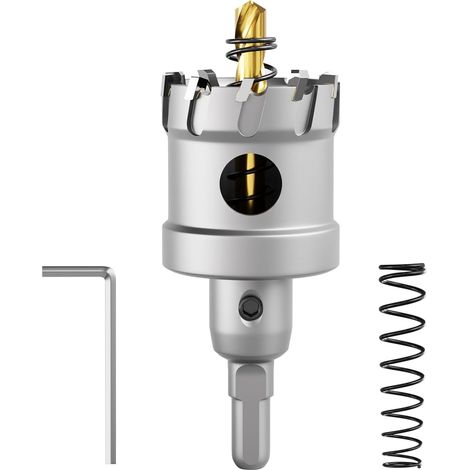 AIDUCHO Scie Cloche Bimétallique En Carbure T.C.T Robuste  De Qualité Industrielle Coupe Trou En Acier Inoxydable (40mm)