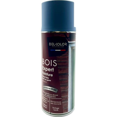 Aérosol Delkolor Peinture Microporeuse spéciale Bois 400ML Couleur: RAL 5014