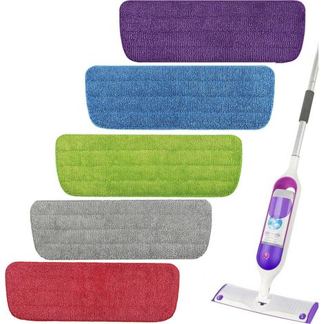 Compatibile con i panni per mocio Swiffer PowerMop - Confezione da 5 panni adesivi trapezoidali - Fibre a forma di stella - 42 x 14 cm