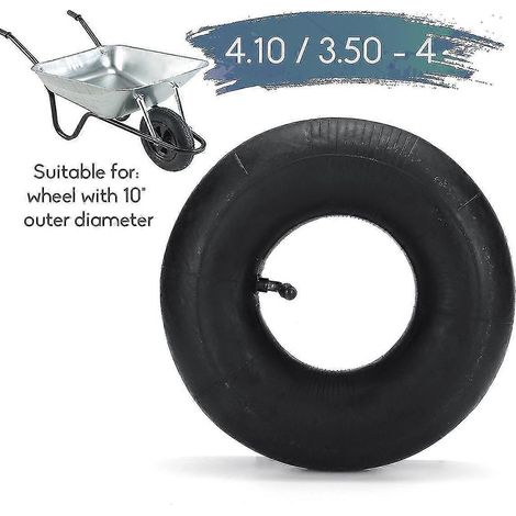 4.10 / 3.50 - Chariot à roue à chambre à air 4 pour roue pneumatique 10" à valve coudée (1/4)