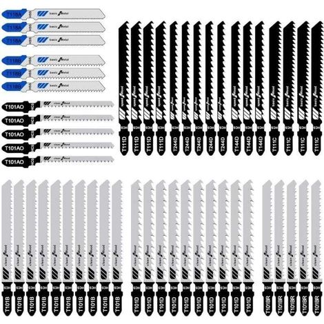 Lot de 52 Lames de scie sauteuse, Lame de scie mtaux professionnelle haute teneur en carbone, 10 modles, Lame de scie Idal pour le bois, le plastique et le mtal