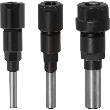 Lot de 3 rallonges de mandrin de défonceuse pour embouts de 1/4", "1/2", "8 mm alliage d'acier compatible avec les machines de fraisage et de gravure (1/5)