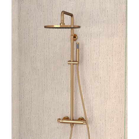 Duschsäule mit rundem Thermostat Roségold - Corbeau (1/5)