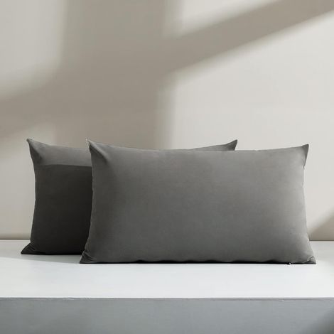 MINKUROW Fodera per Cuscino 30x50 cm Grigio Scuro Decorativo Divano Poltrona Letto Cuscino Rettangolare per la Decorazione Soggiorno Casa Camera da Letto Balcone Giardino Patio Panca Morbido Cuscino i (1/5)