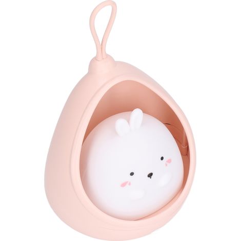 Niedliche, kreative LED-Tierlampe, automatische Personenerkennung, USB-aufladbar, intelligentes Nachtlicht für Kinderzimmer, Geburtstagsgeschenk, Schlafzimmer, eingebauter Akku (rosa Hase) (1/5)