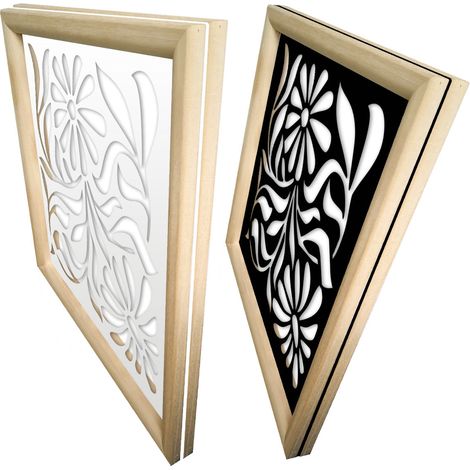 PLANTS - Moduli Decorativi in Legno e PVC - Misura: 98x98 cm - Colore: nero (1/4)