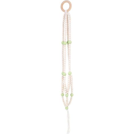 Suspension murale en macramé de perles bois, style nordique, idéale pour suspendre des pots au mur (1/5)