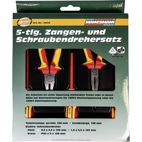 Brüder Mannesmann M10610 VDE Jeu de pinces 5 pièces (1/3)