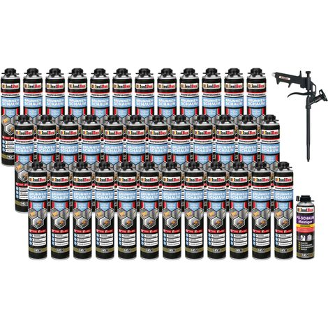Brunnenschaum 36 x 750ml Bauschaum 1 x Reiniger Montageschaum Schaum Pistole (1/5)