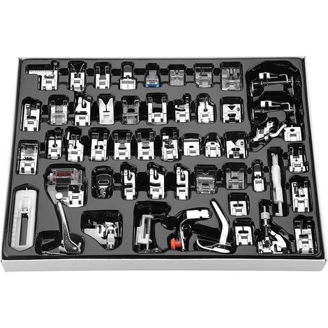 52 pcs Pieds-de-biche Professionnel Point de Marche Pied Multi-Fonctionnelle Machine À Coudre Partie pour Frère, Chanteur et Machine à Coudre Domestique
