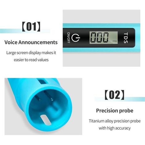 Handliches TDS-Messgerät hochpräzises Wasserqualitätsmessgerät mit LCD-Bildschirm Ein-Knopf-TDS-Testsonde geeignet für Leitungswasser und grün (1/5)