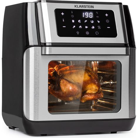 Klarstein AeroVital Fry Friggitrice ad Aria 1500W 10l 9 Programmi nero/argento