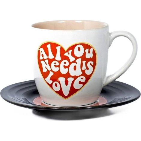 Beatles-Tasse mit Untertasse zum Valentinstag für Verliebte, Geschenk für die Ehefrau (1/3)