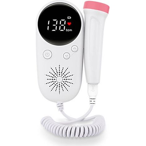 Moniteur de bruit cardiaque foetal foetal foetal, moniteur de fréquence cardiaque numérique enregistreur portable à écran LCD, gardez votre bébé en sécurité (1/4)
