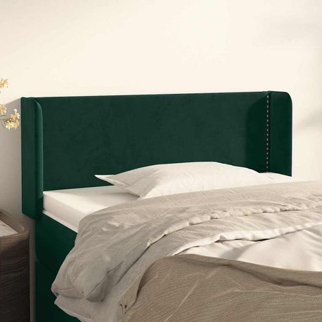 vidaXL Cabecero de terciopelo verde oscuro 83x16x78/88 cm (1/5)