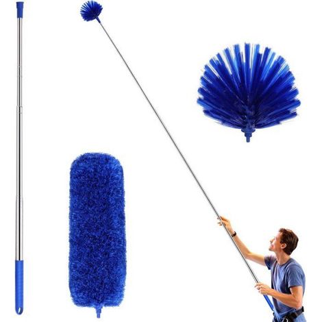 Plumeau Extensible - Manche Telescopique 250 Cm - Pour Toiles D Araignee Et Nettoyage Hauteur - Ensemble 3 Pieces (1/5)