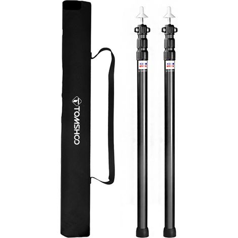 Poteaux de tente télescopiques portables et légers, bâche de Camping réglable en aluminium pour abri, hamac, auvent contre la pluie et les mouches (1/5)