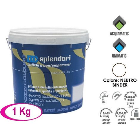 Pozzi Colors plA tre 1 Kg moyen compact 0.8 mm Liant Neutro NT acryl-siloxane