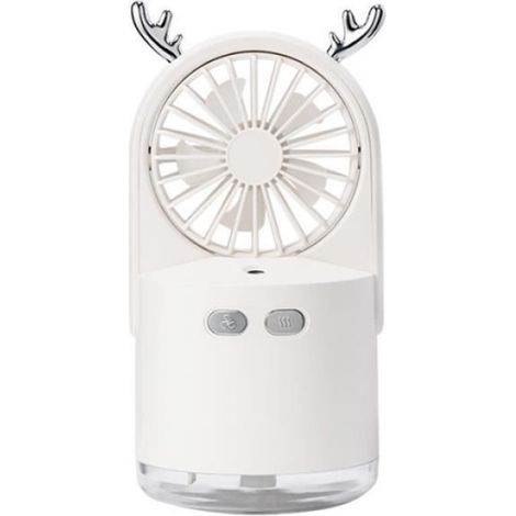 Mini Ventilateur - Brumisation - Rechargeable USB - 3 Vitesses - 2 Modes Brumisation - 240 ml - 2000 mAh - Bureau Maison Dortoir (1/4)