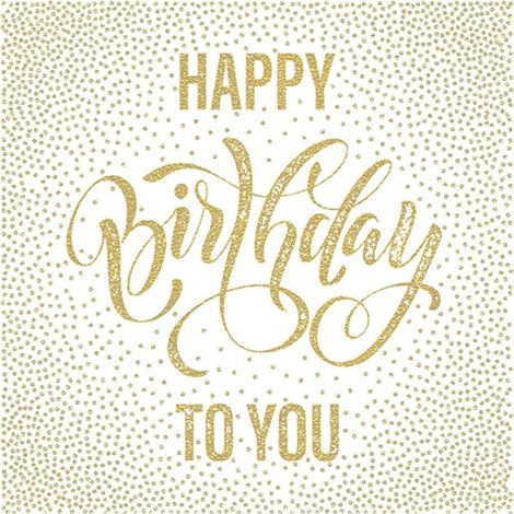 Servilletas doradas de feliz cumpleaños, 33x33cm, 20 unidades