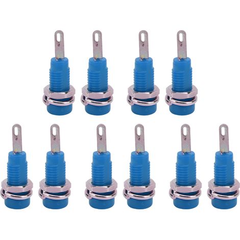 10 fiches banane Jack J.40003 2mm prise panneau femelle prolongateur adaptateur pour instrument électronique bleu (1/5)