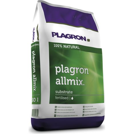 Terreau ALLMIX 50 litres – 100% organique – Enrichi en humus de ver et engrais Supermix – Pour cultures florales et maraîchères – Plagron