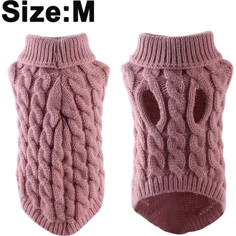 Pull Col Roulé Pour Chien - Tricot Épais En Acrylique - Vêtement Chaude Automne Hiver - 3 Tailles Disponibles (1/5)