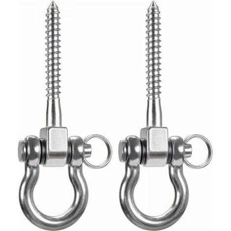 2PCS 304 Stainless Steel Heavy Duty Ceiling Hooks, Swing Hooks, Hooks with Screws for Wooden Yoga Hanging Chair, Sandbag, Hammock, Chair (1/4)