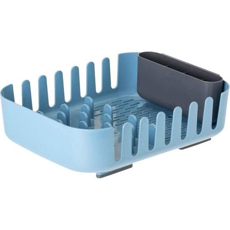 Égouttoir à Vaisselle et Couverts de Cuisine Bleu – Design modulaire avec système de Drainage intégré pour séchage Rapide et Pratique – en Plastique Durable et Facile à Nettoyer