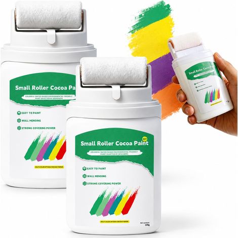 2 Retouche Peinture Blanc Mur, Mini Rouleau Peinture Blanche Mur et Plafond (1/4)