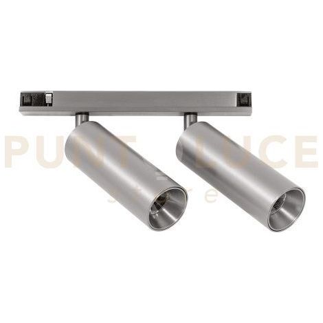 GFA1833 SPOT PER SISTEMA BINARIO 48V ORIENTABILE 2 LUCI LED 3000K 1100LM 16W CRI90 NICKEL
