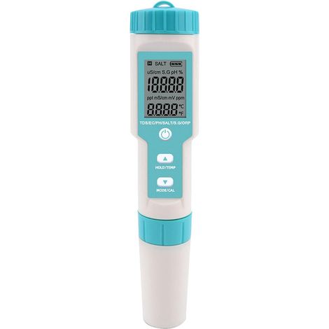 Tragbares 7-in-1-Wasserqualitätsmessgerät: pH/TDS/EC/ORP/SG/Salzgehalt/Temperatur