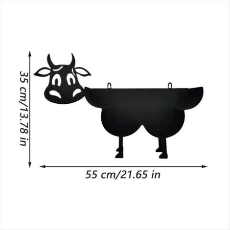 Porte-Papier Toilette - En Fer - Design Vache - Autoportant Ou Murale - Pour Salle De Bain - 1 Pièce (1/5)