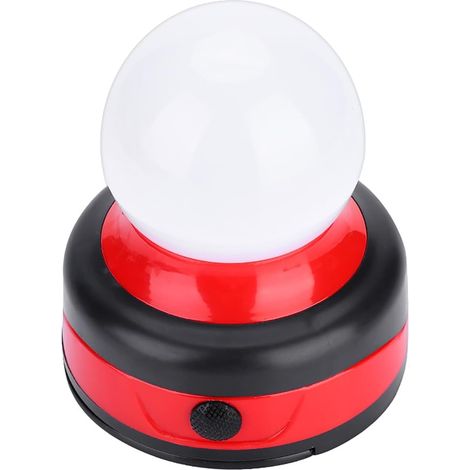 Compact Portable LED Lantern for Outdoor Camping, Mini Round Tent Flashlight, Lightweight Light for Hiking and Emergency Use (Red)