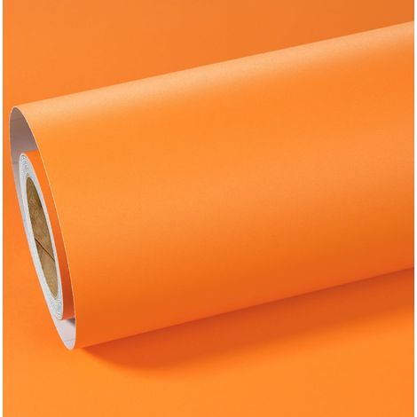 Carta da parati vinile autoadesiva 60 cm x 5 m arancione (1/5)