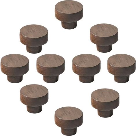 10PCS Boutons de tiroir ronds en bois naturel non finis - 35 mm, poignées décoratives antiques pour meubles, cuisine, commode, garde-robe, porte, bureau (1/4)