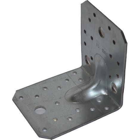 PIASTRA STAFFA SCARPA AD ANGOLO PER ANCORAGGIO LEGNO CON RINFORZO 100x100x90 mm